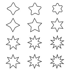 Sunburst icon vector set. Stars illustration sign collection. Price tag symbol. Retro star logo.