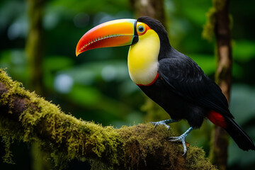 Fototapeta premium Toucan on the branch in tropical forest