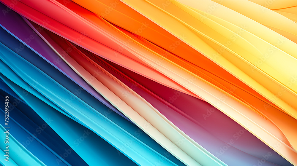 Poster vibrant diagonal stripes in warm and cool hues creating dynamic energy and motion, ideal for backgro