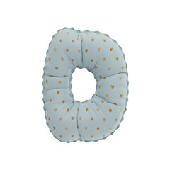 3D golden hearts pattern helium balloon letter D
