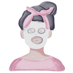 watercolor face mask clip art illustration transparent png