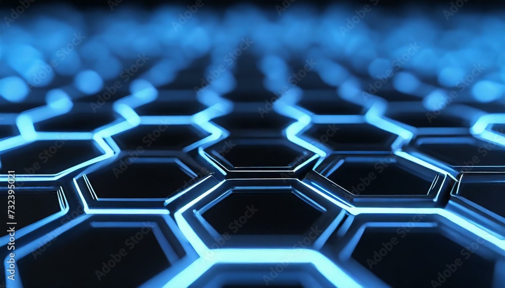 Canvas Prints neon hexagons background