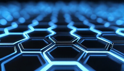 Obraz premium neon hexagons background 