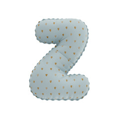 3D golden hearts pattern helium balloon letter Z