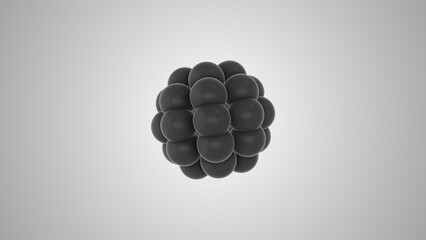 Abstract Black spheres on a white background