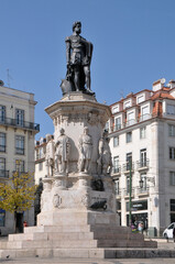 Fototapeta na wymiar Plaza de Luis de Camoes, en el barrio de Chiado de Lisboa, Portugal