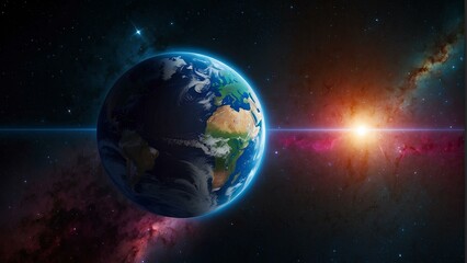 Obraz premium Vibrant Space Odyssey: Captivating Wallpaper for Cosmic Enthusiasts Ai Generated art