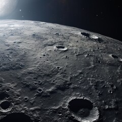 Lunar Surface with Craters Close-Up