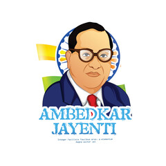 Bhimrao ambedkar. Dr. Bhimrao ambedkar. B. R. Ambedkar. Jayanti Indian Babasaheb day celebration vector Illustration - obrazy, fototapety, plakaty