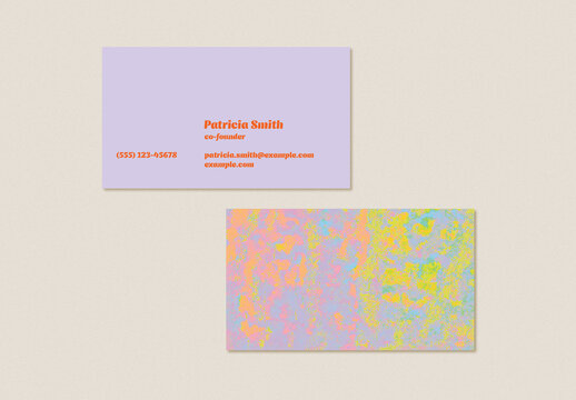 Business Card with Neon Textured Background