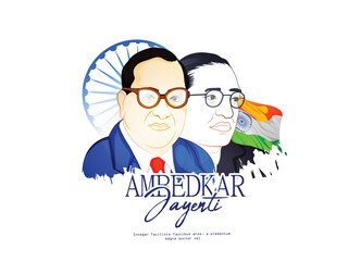 Bhimrao ambedkar. Dr. Bhimrao ambedkar. B. R. Ambedkar. Jayanti Indian Babasaheb day celebration vector Illustration - obrazy, fototapety, plakaty