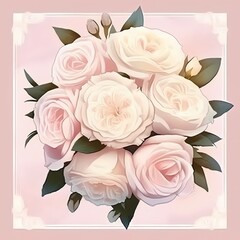Bouquet of Illustrated Roses