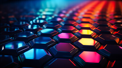 Obraz premium abstract background with hexagons, Integrating geometric abstract cubes into abstract backgrounds Providing a charming appearance for digital art and harmonious cube design projects