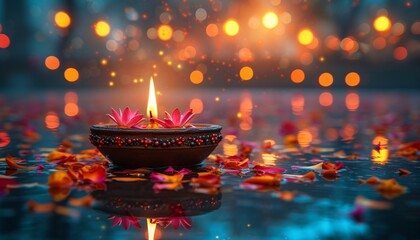 Floating Lights in a Bowl: A Magical Nighttime Experience Generative AI