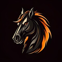 horse head logo esport and gaming vector mascot design