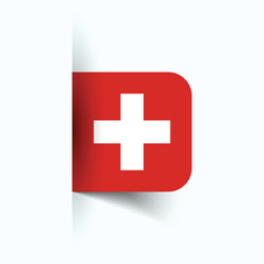 Switzerland national flag, Switzerland National Day, EPS10. Switzerland flag vector icon