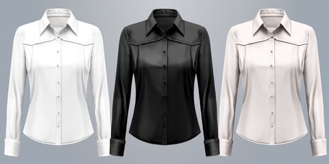 Three women's shirts in various colors. Versatile and fashionable for any occasion