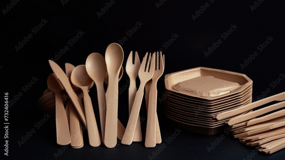 Aufkleber a collection of forks and spoons neatly arranged on a table. perfect for illustrating dining, cutler