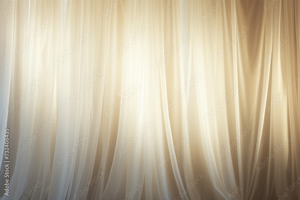Poster a white curtain with a beautiful light shining through. perfect for adding a touch of elegance and w