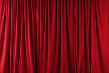 A red curtain with a white chair in front of it. Suitable for interior design or theater-themed projects