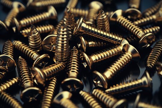 A pile of screws sitting on top of a table. Can be used to depict construction, DIY projects, or hardware supplies