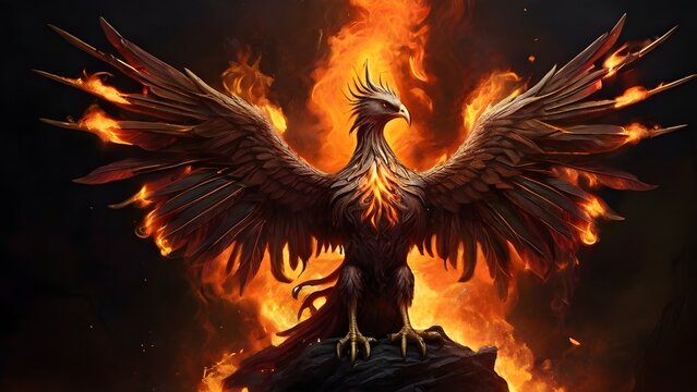 phoenix rising from the flames
