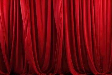 A red curtain with a black floor in front of it. Suitable for theater, stage, or event-related projects