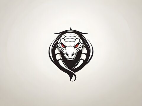 snake head monochrome logo design