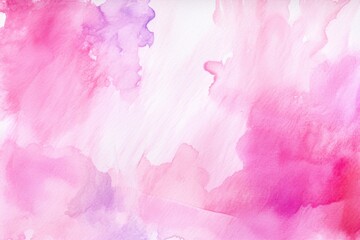 A vibrant watercolor painting featuring shades of pink and purple on a clean white background....