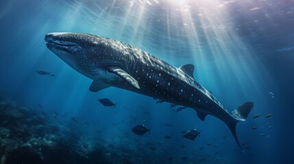 Fototapeta premium whale calf underwater