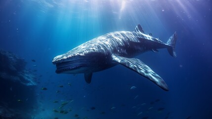 whale calf underwater