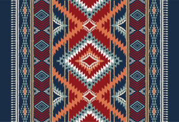 Navajo ikat pattern seamless.Native,folk style collection.Design for textile,wallpaper,ikat pattern,fabric,background,wrapping,clothes,lace pattern,card,carpet and pattern embroidery.