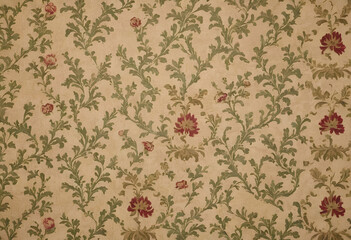 Vintage Wallpaper Floral Pattern of 18th Century Wallpaper linoleum abstract texture background. Decorative wall paint.	