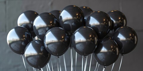Black Balloons in a Bunch: A Cool and Trendy Decoration for Any Occasion Generative AI