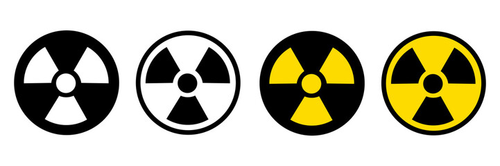 Obraz premium Radiation icon. Nuclear toxic symbol design vector ilustration.