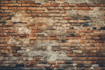 Weathered Old brick wall. Brown stone old. Generate Ai