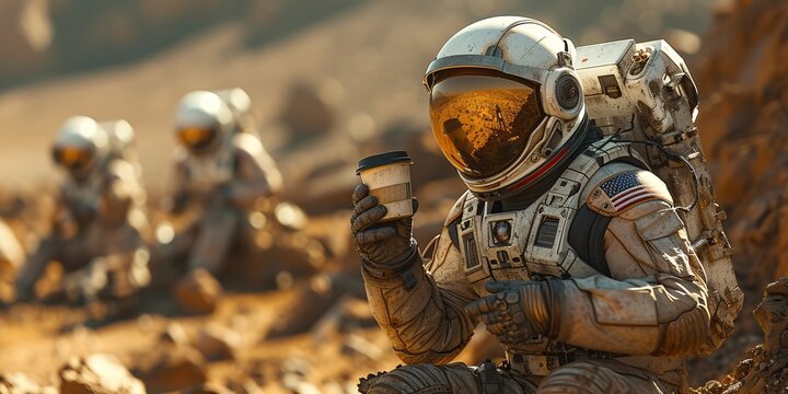 Coffee Break in Space: Astronauts Enjoy a Cup of Joe Generative AI