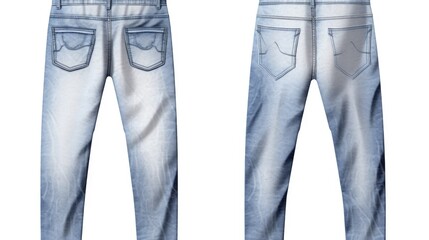 Men's jeans on a white background. Versatile and timeless fashion staple