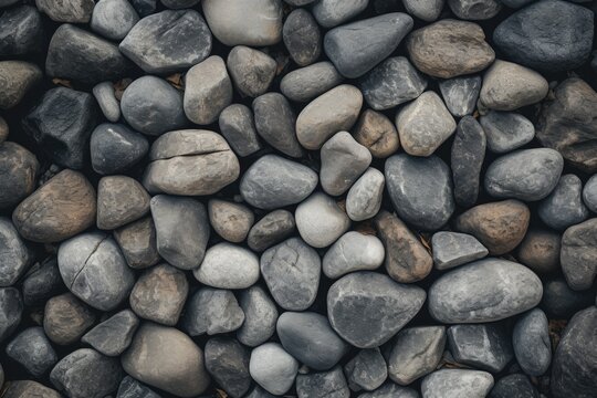 A close-up view of a pile of rocks. This image can be used to depict stability, nature, or construction
