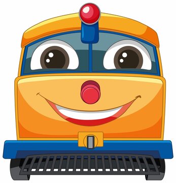 Cheerful Cartoon Train Illustration