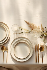 elegant table setting for wedding celebration (generative AI)