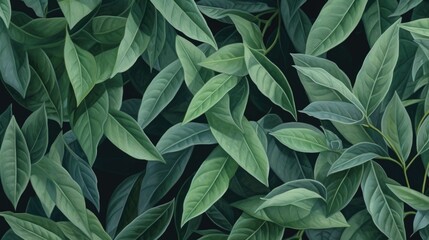A close up view of a bunch of green leaves. Can be used to add a touch of nature and freshness to any project