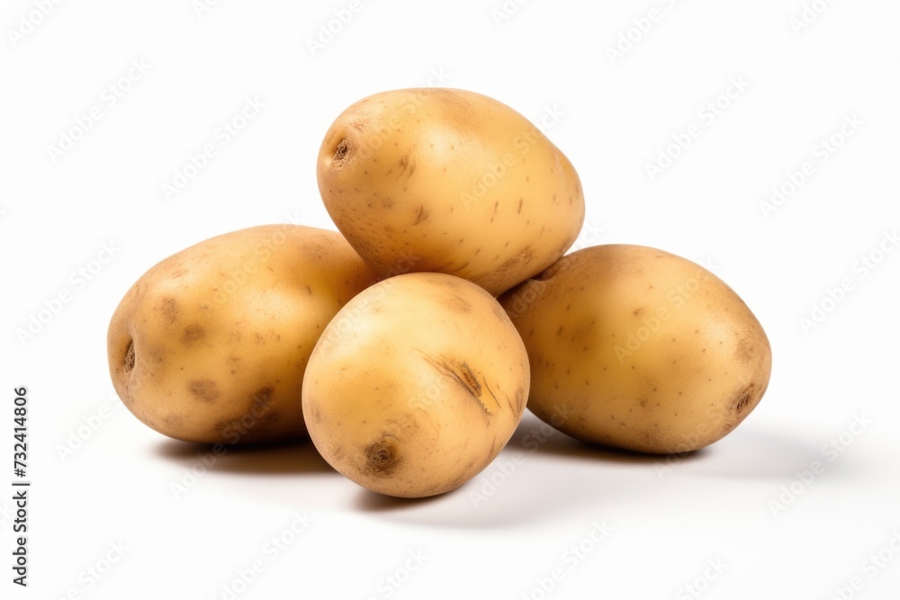 Poster a pile of potatoes stacked on top of each other. suitable for food and agriculture concepts