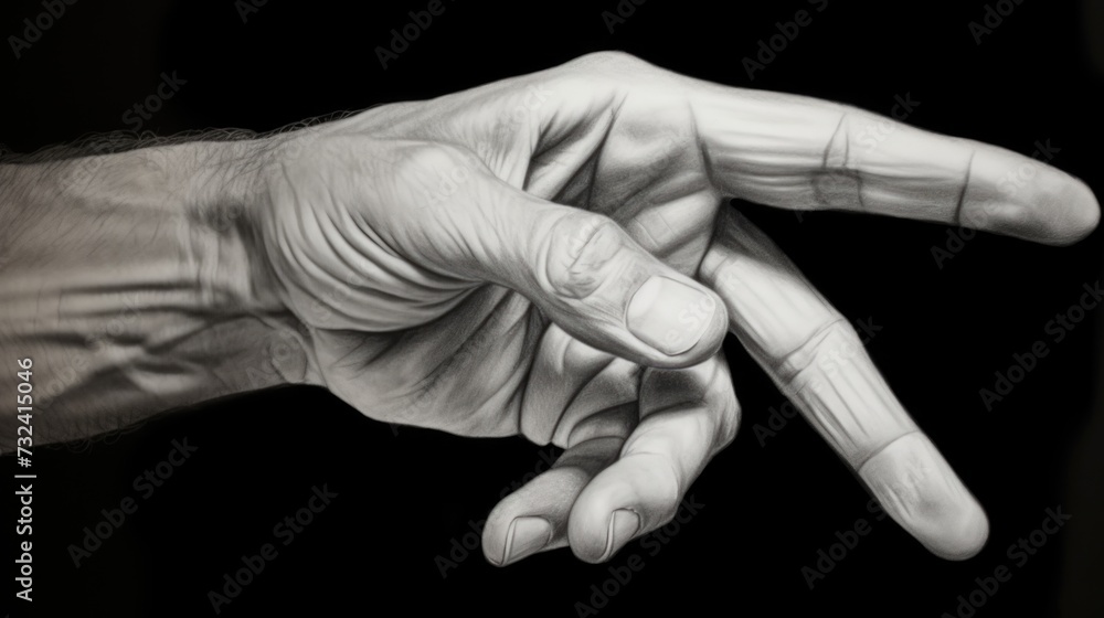 Aufkleber a person's hand pointing at something. can be used to indicate direction or draw attention