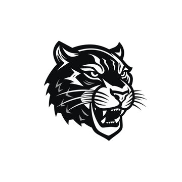 Panther Logo Monochrome Design Style