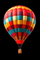 Colorful hot air balloon flying in the sky. Perfect for travel and adventure concepts