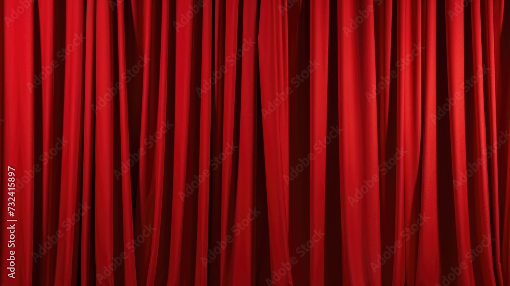 Aufkleber a vibrant red curtain against a dark black background. perfect for adding a touch of elegance to any