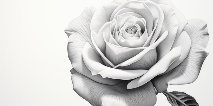 A black and white photo of a rose. Can be used for various purposes