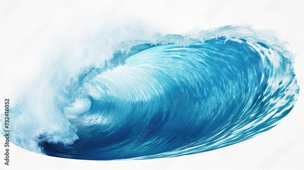 Wall mural A large blue wave in the middle of the ocean. Perfect for ocean-themed designs and projects