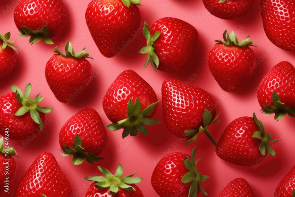 Poster a collection of strawberries with the word 